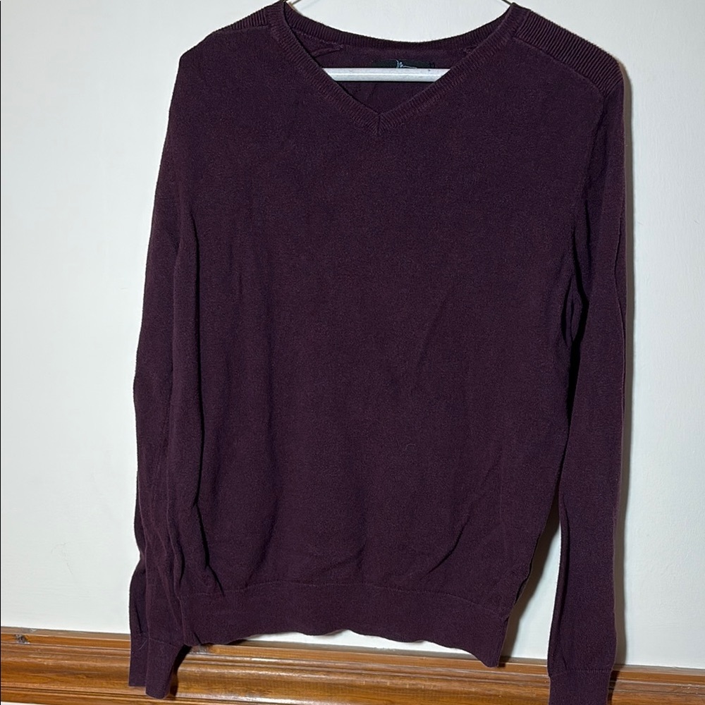 V-Neck Eggplant Sweater